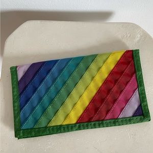 Rainbow ribbon checkbook wallet full of pride